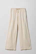 Pantalon à jambe large en mélange de lin pour fille