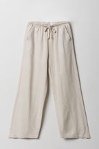 Pantalon à jambe large en mélange de lin pour fille