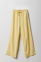 Pantalon à jambe large en mélange de lin pour fille