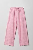 Pantalon à jambe large en mélange de lin pour fille