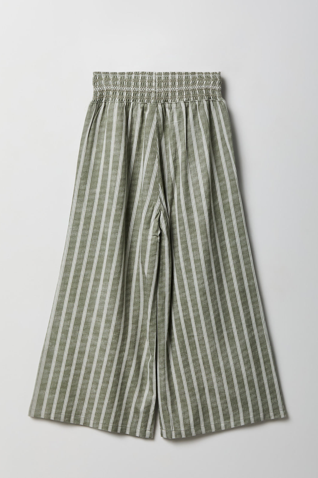 Alt View 2. Girls Linen-Blend Wide Leg Palazzo Pant - Dark Green