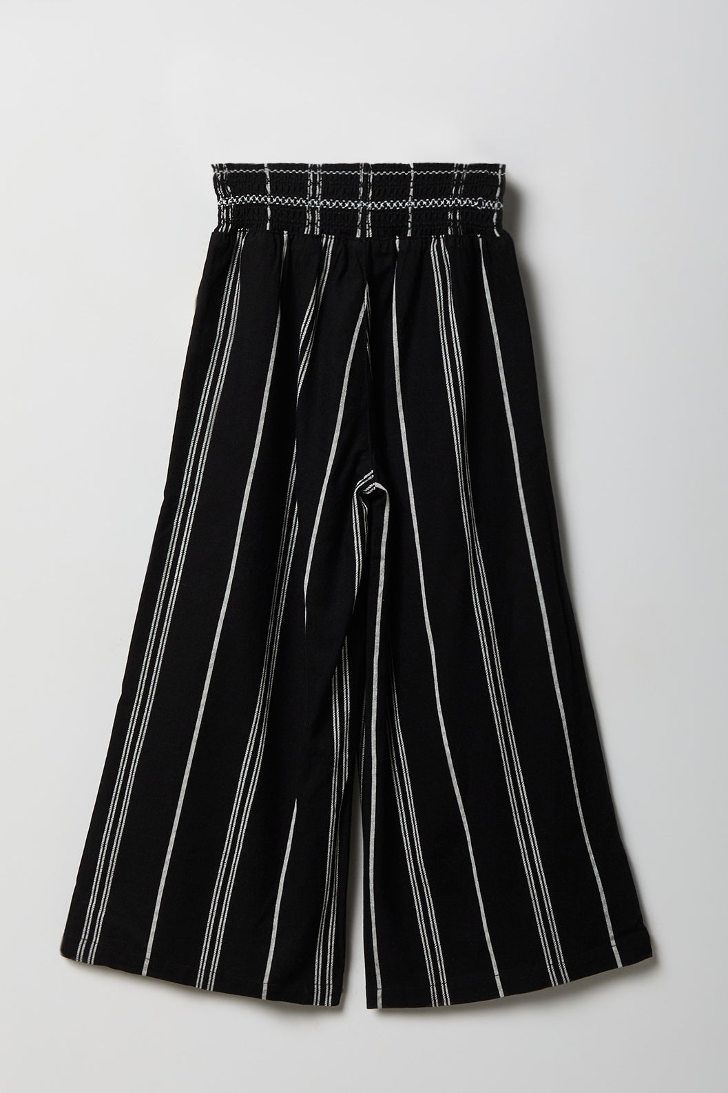 Alt View 2. Girls Linen-Blend Wide Leg Palazzo Pant - Black with White