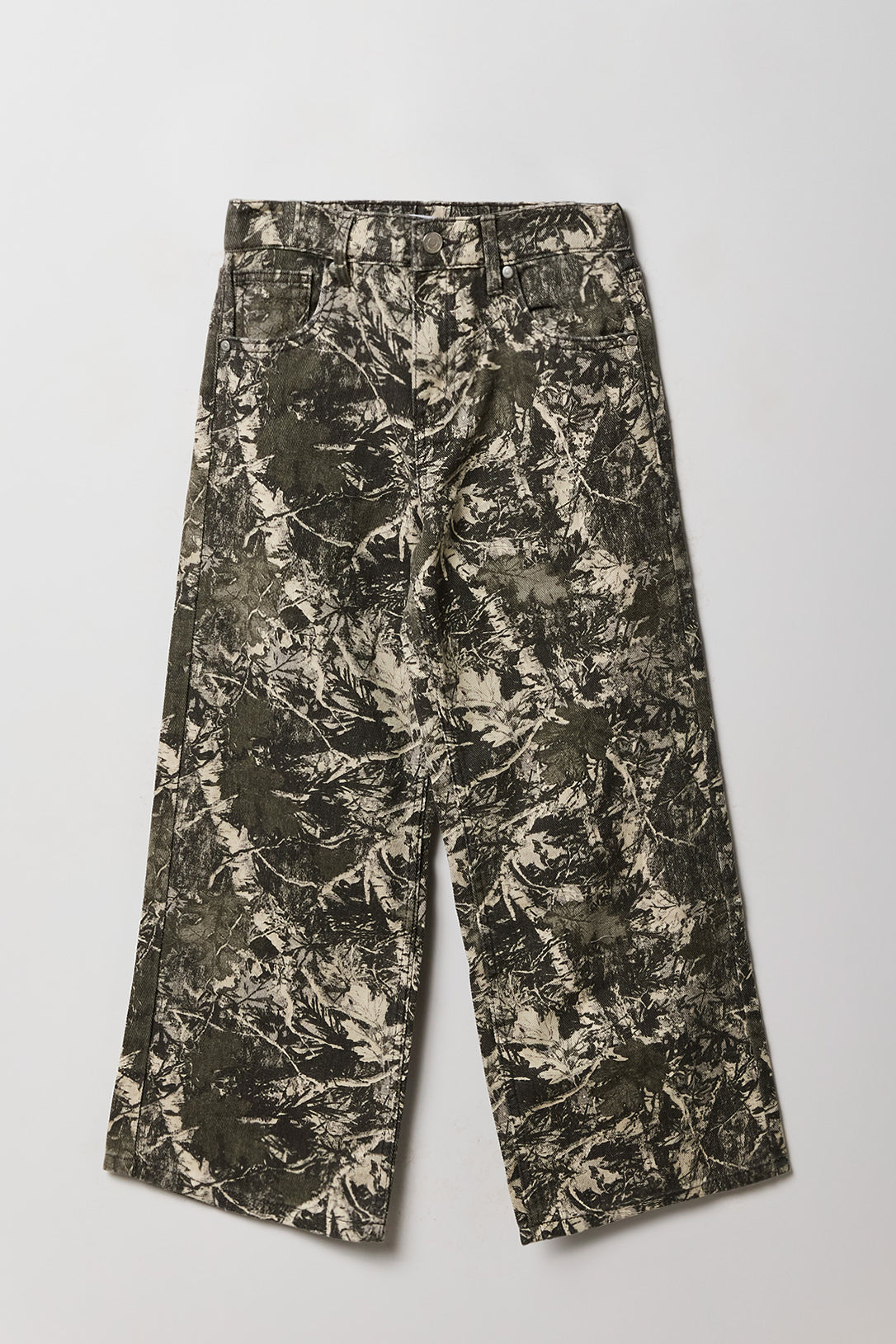Girls Baggy Pant with Bow Embroidery - Camouflage
