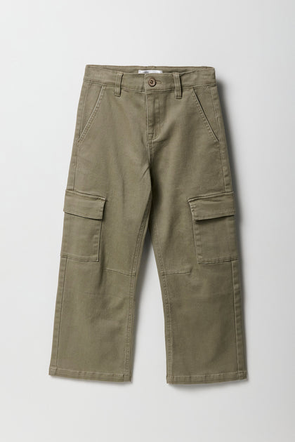 Pantalon cargo ample à jambe droite pour fille