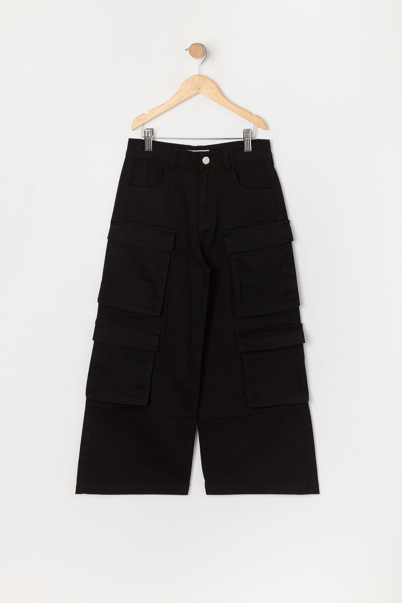 Girls Multi Pocket Wide Leg Cargo Pant