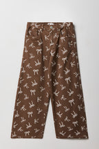 Pantalon mi-taille à jambe large avec boucle pour fille