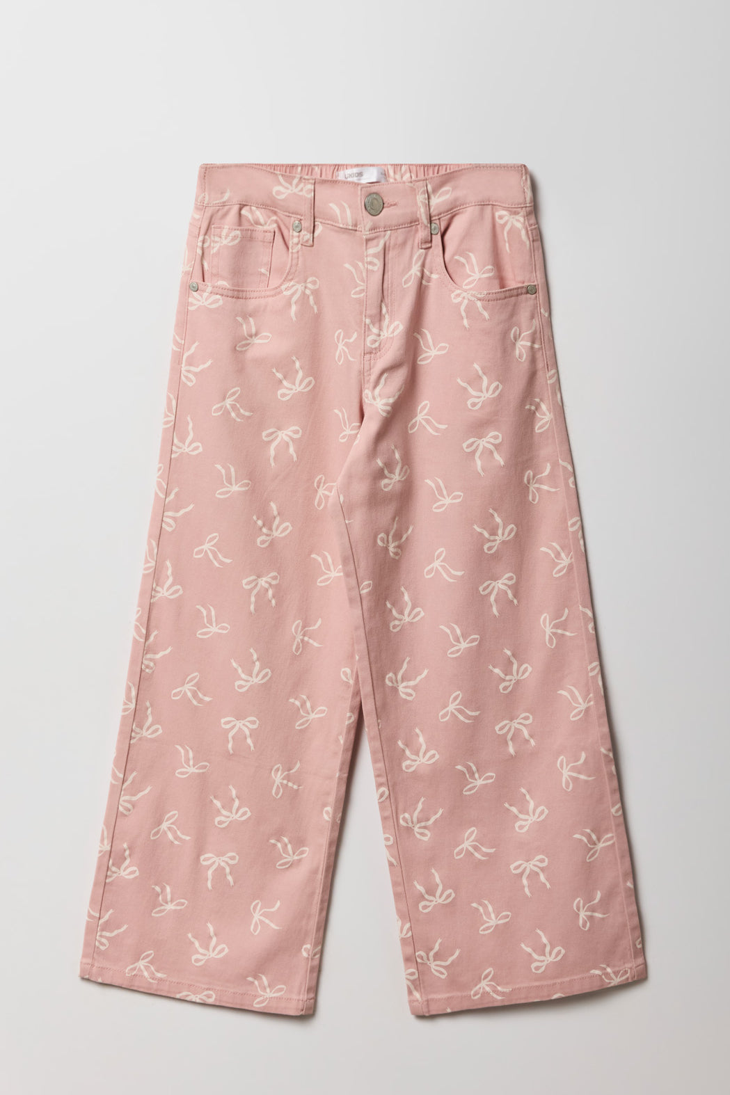 Pantalon mi-taille à jambe large avec boucle pour fille