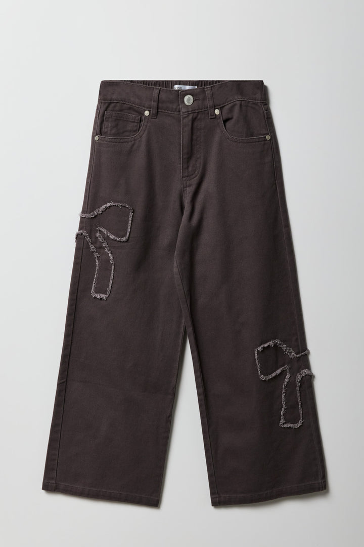 Girls Distressed Pattern Baggy Pant