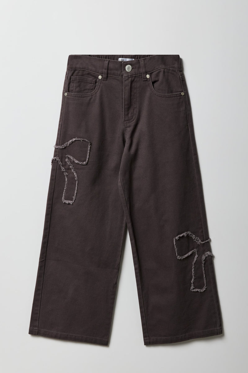 Girls Distressed Pattern Baggy Pant