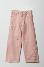 Pantalon baggy d'aspect usé pour fille