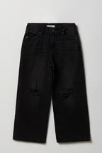 Girls Ripped Baggy Wide Leg Jean
