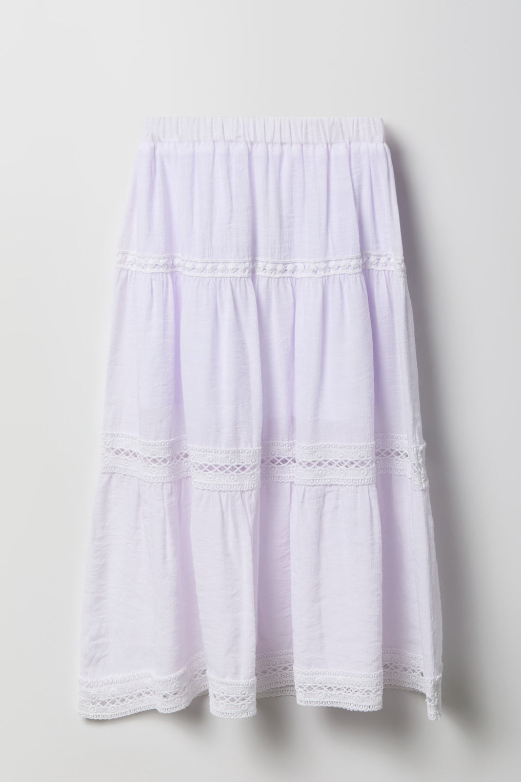 Girls Tiered Maxi Skirt - White