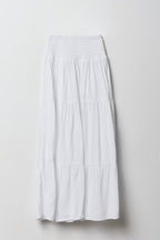 Girls Smocked Waist Tiered Maxi Skirt