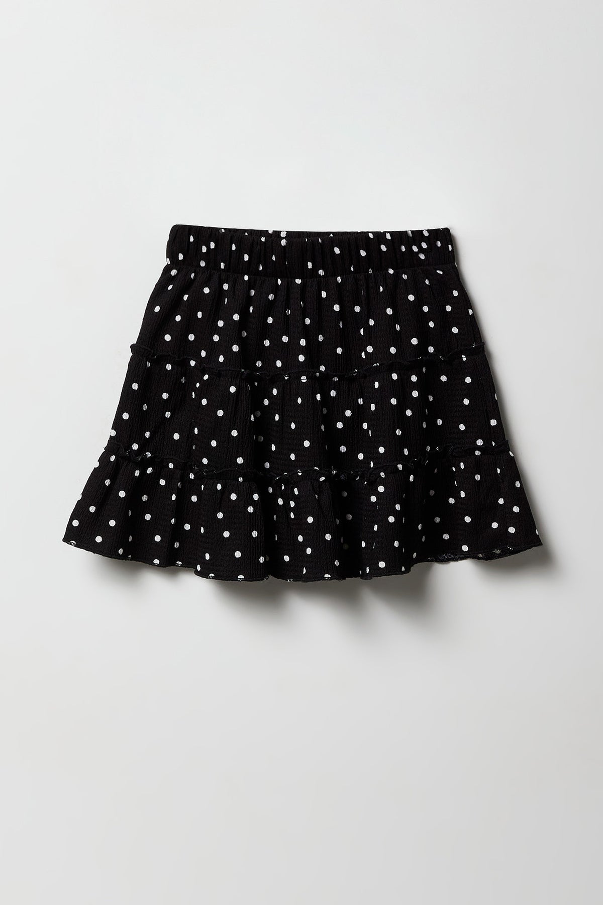 Girls Crinkled Tiered Skort - Black