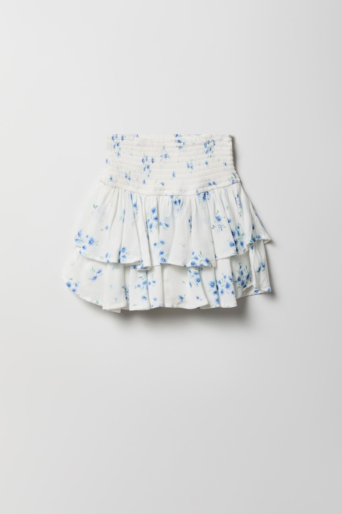 Alt View 2. Girls Ruffle Tiered Smocked Skort - Ivory