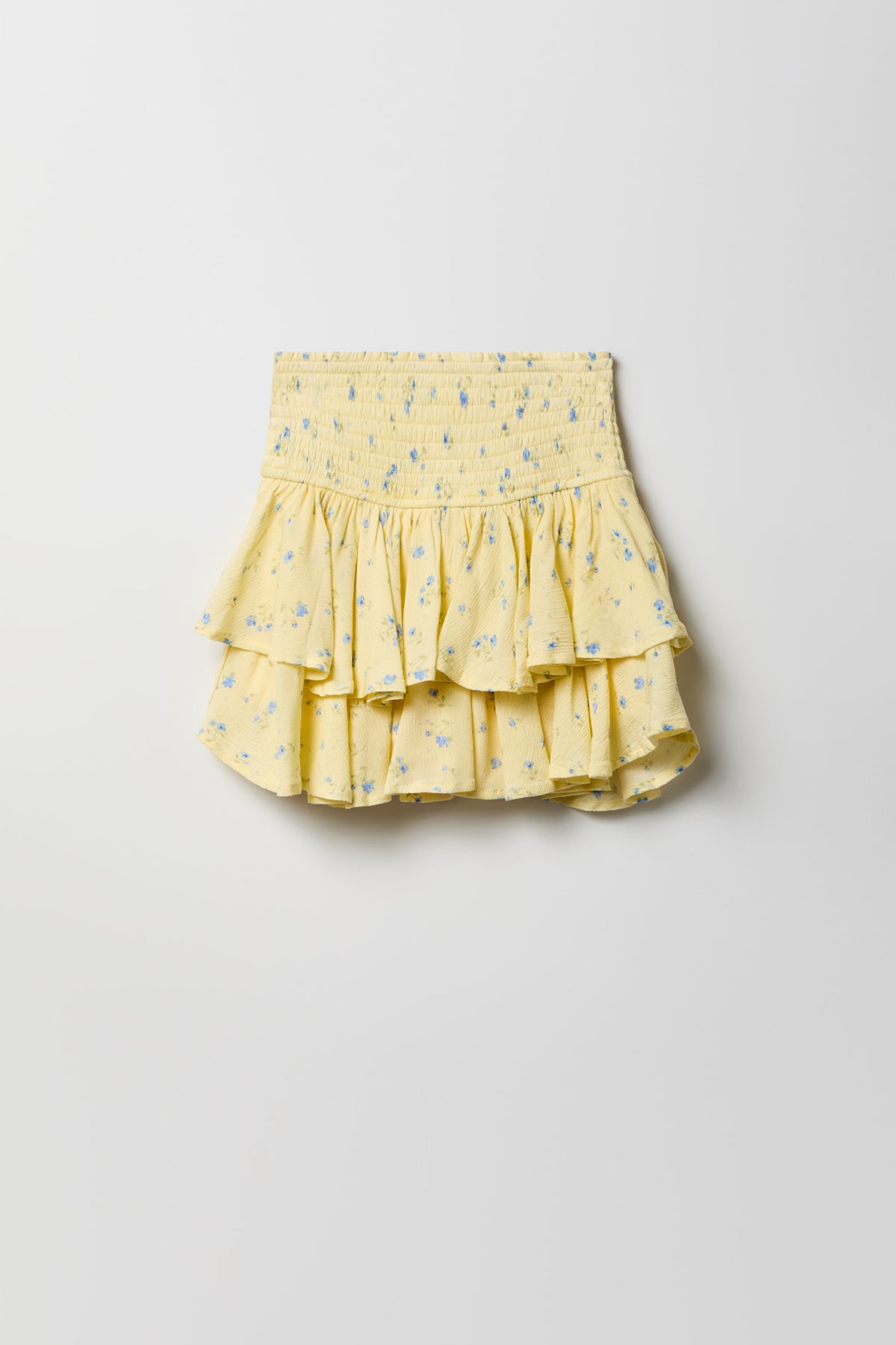 Alt View 2. Girls Ruffle Tiered Smocked Skort - Pale Yellow