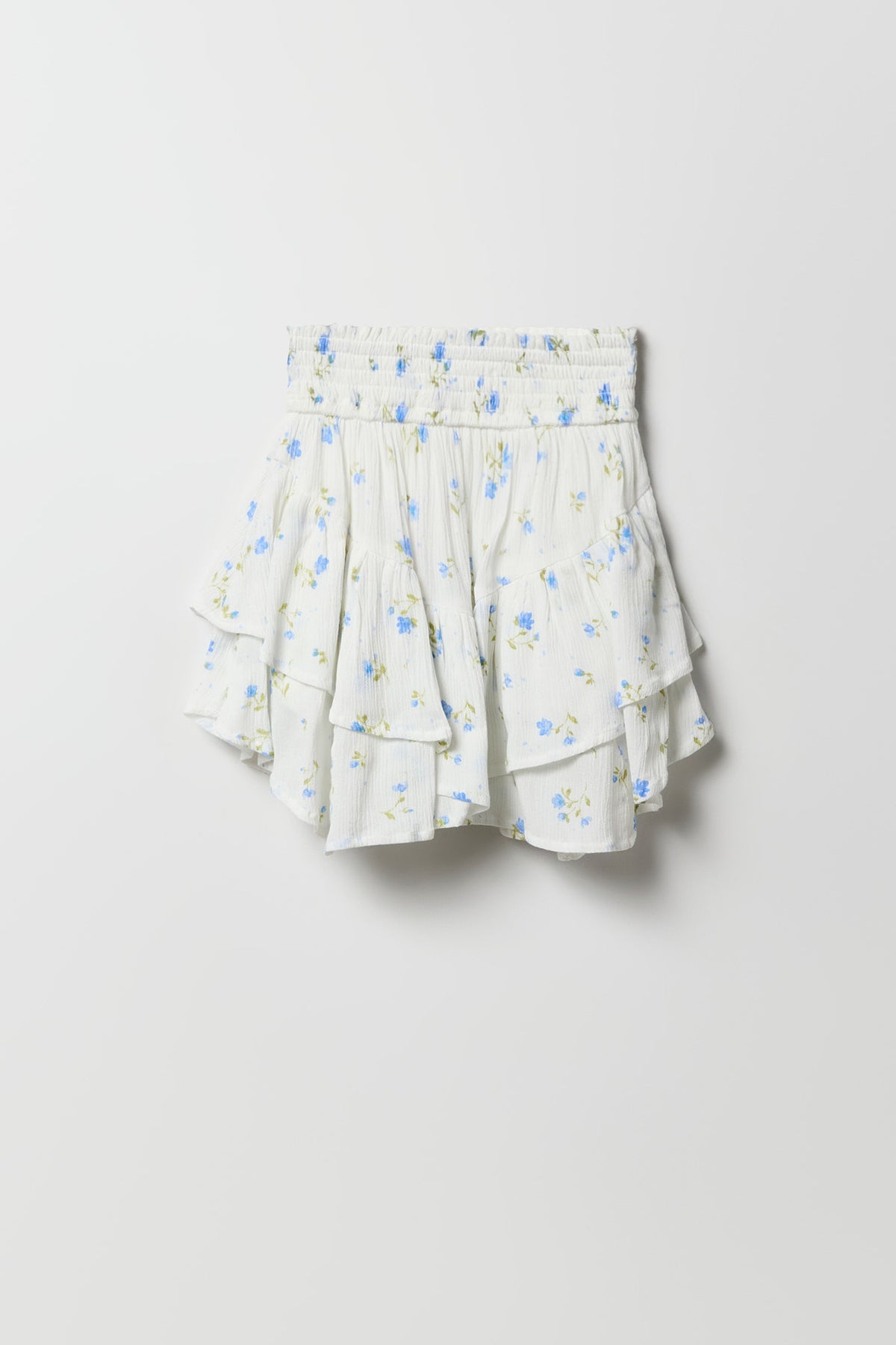 Vue alternative 2. Jupe-short étagée à ourlet en V et imprimé floral pour filles