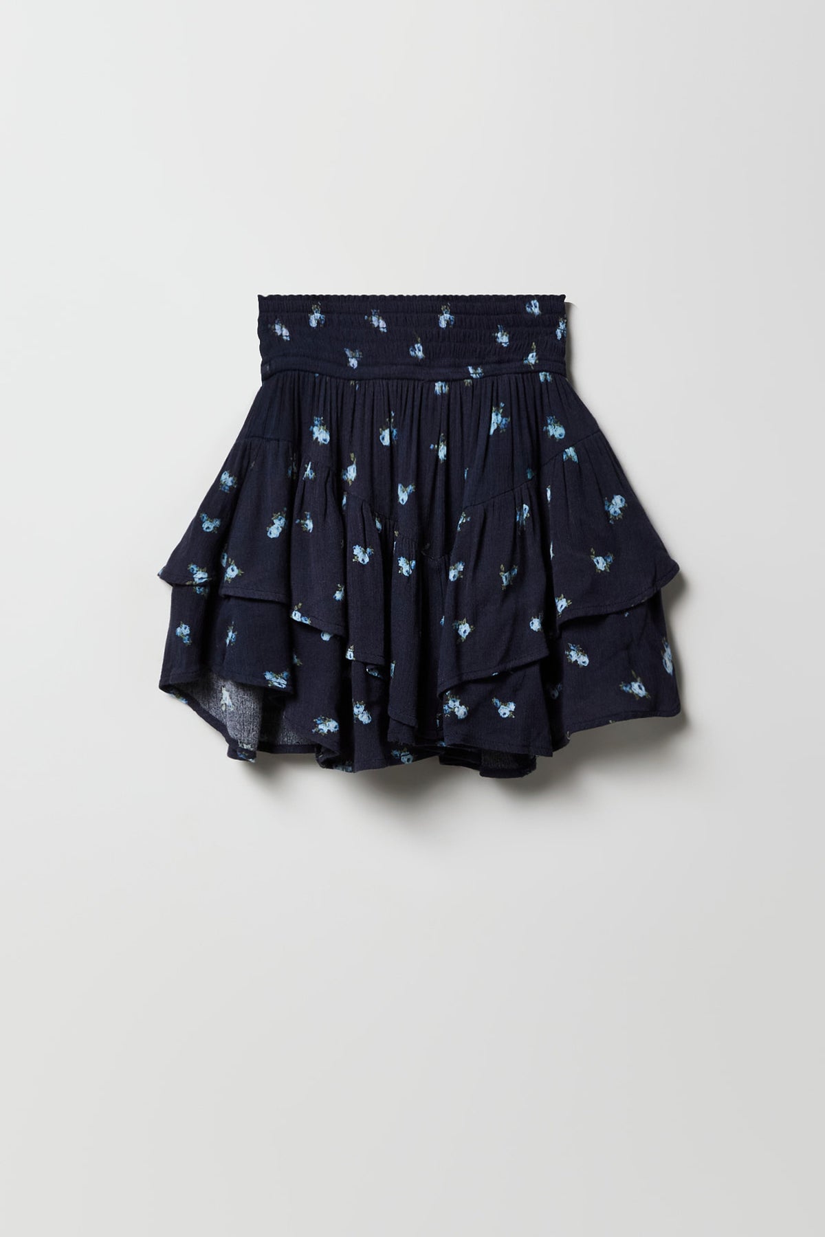 Girls Floral Tiered V-Hem Skort - Royal Blue
