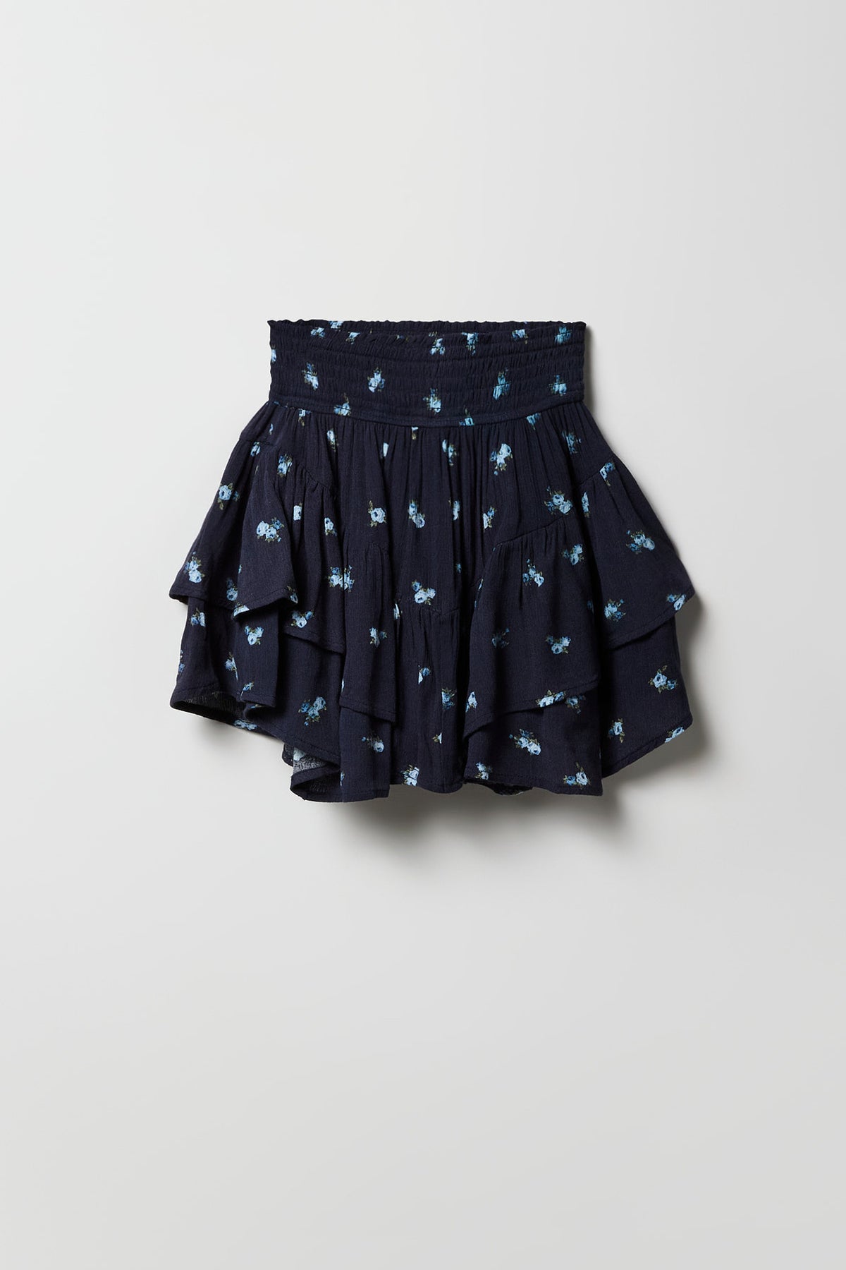 Alt View 2. Girls Floral Tiered V-Hem Skort - Royal Blue