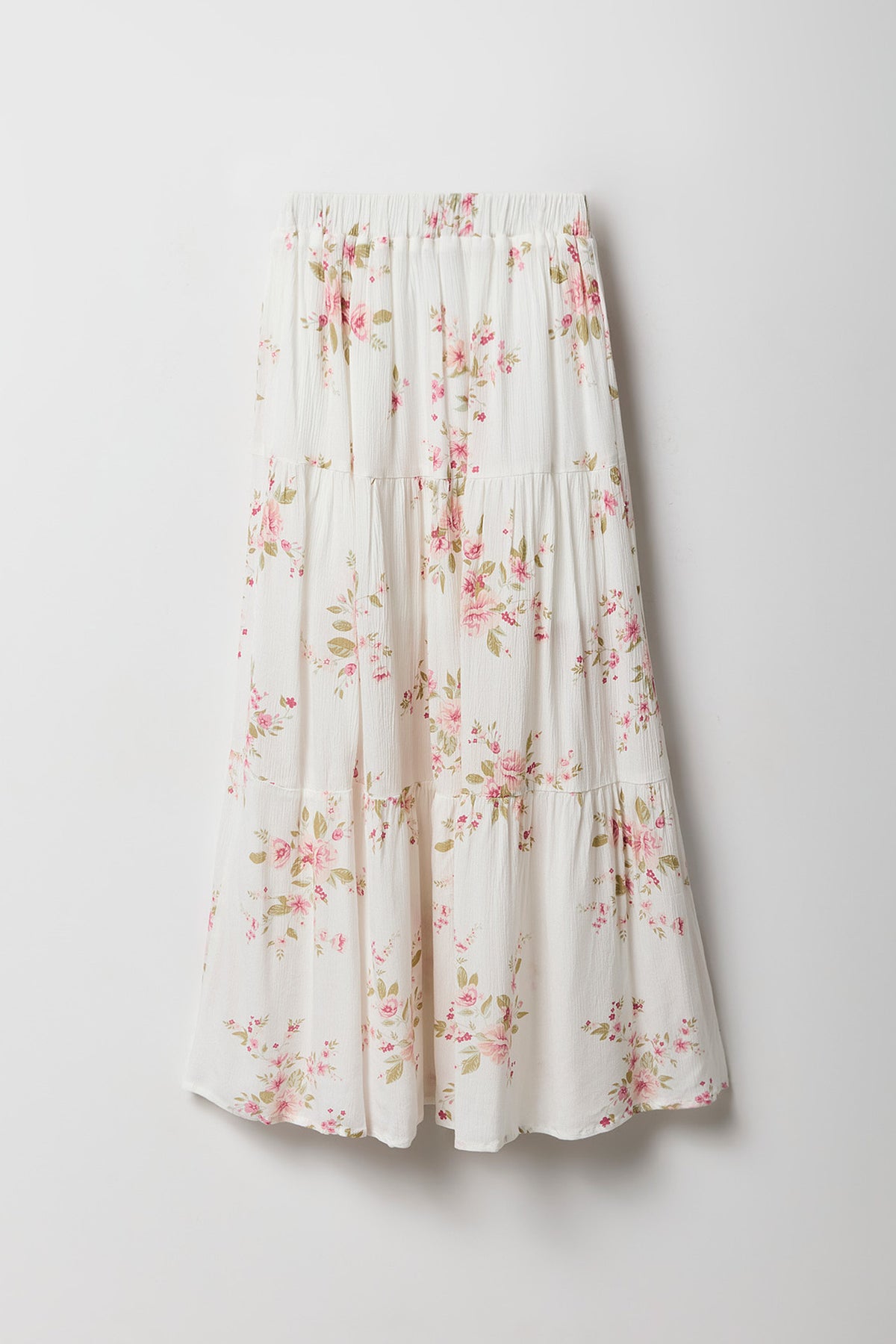 Girls Tiered Maxi Skirt - Ivory