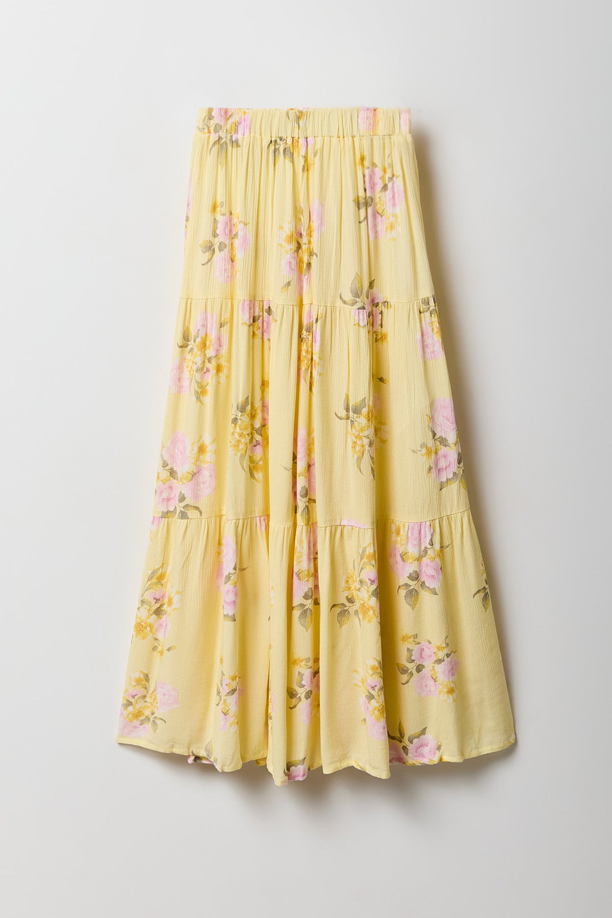 Alt View 2. Girls Tiered Maxi Skirt - Yellow
