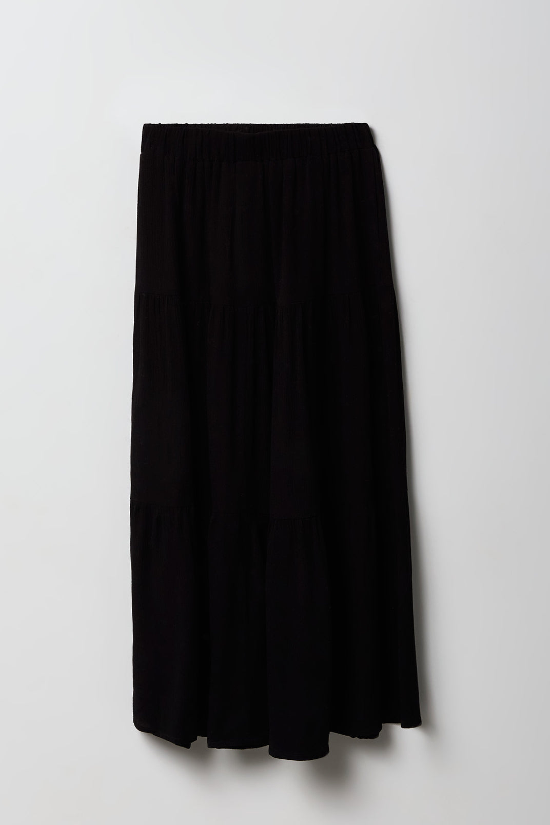 Girls Tiered Maxi Skirt - Black