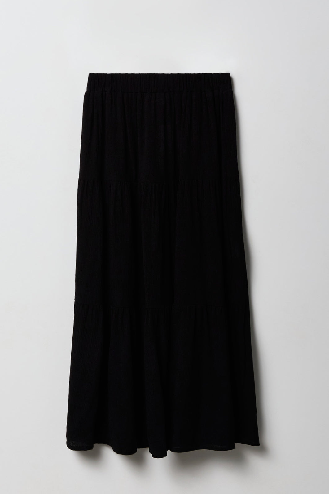 Alt View 2. Girls Tiered Maxi Skirt - Black