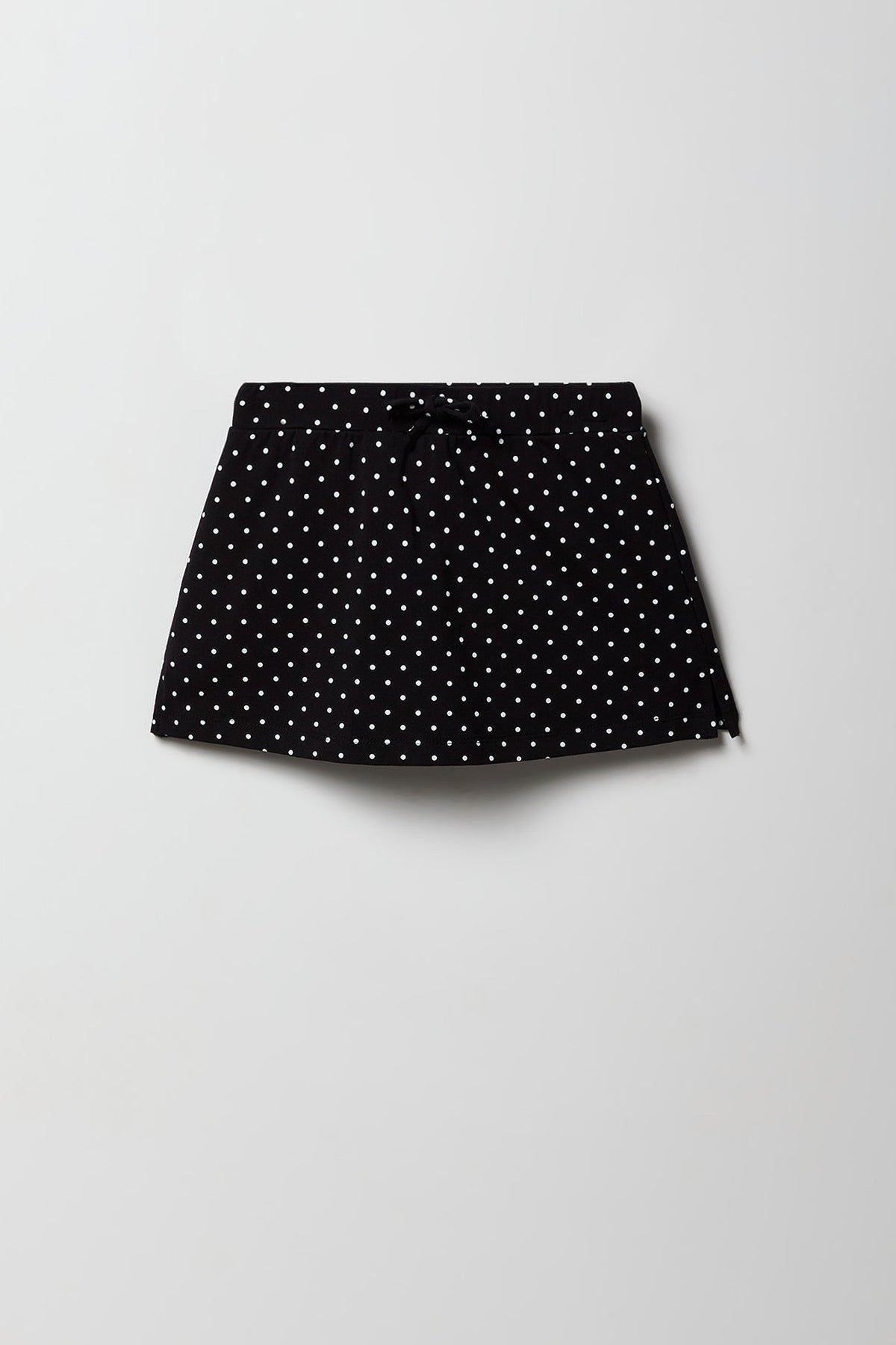 Girls Drawstring Skort - Black with White