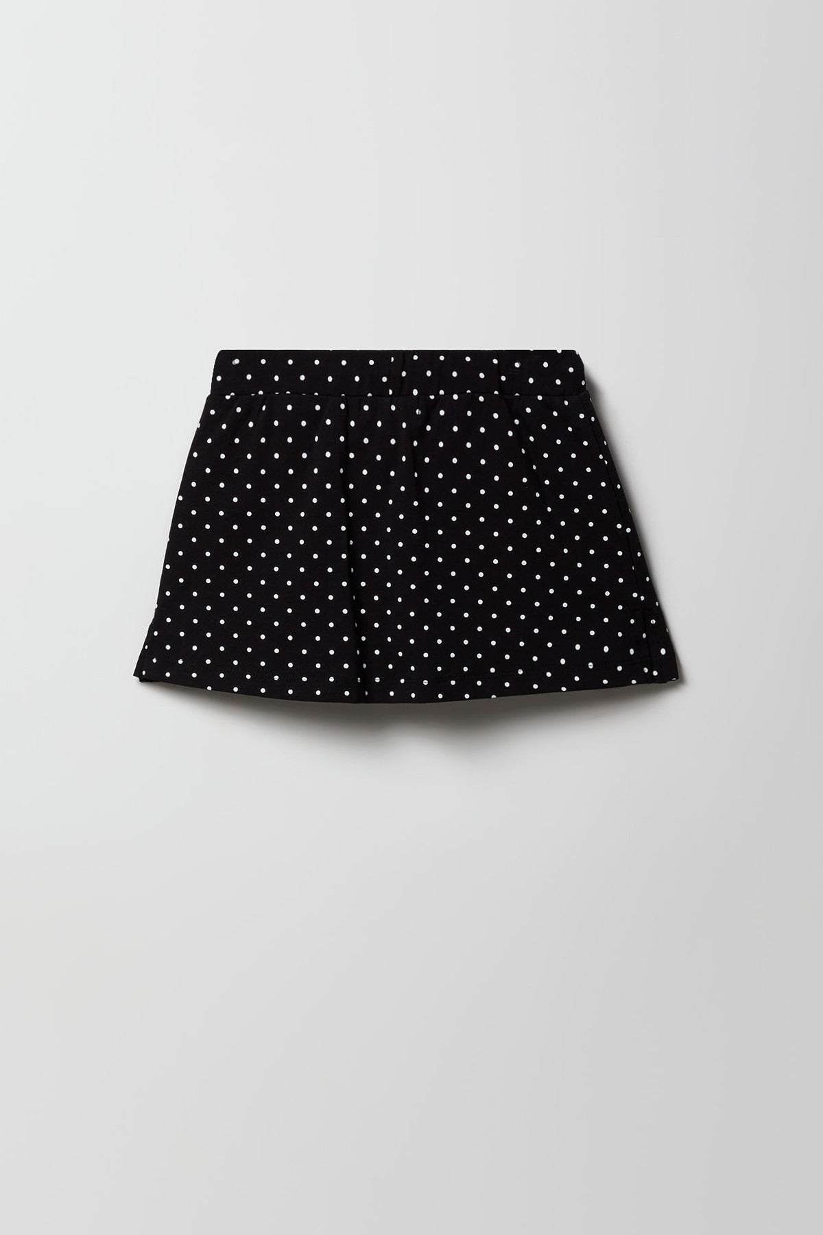 Alt View 2. Girls Drawstring Skort - Black with White