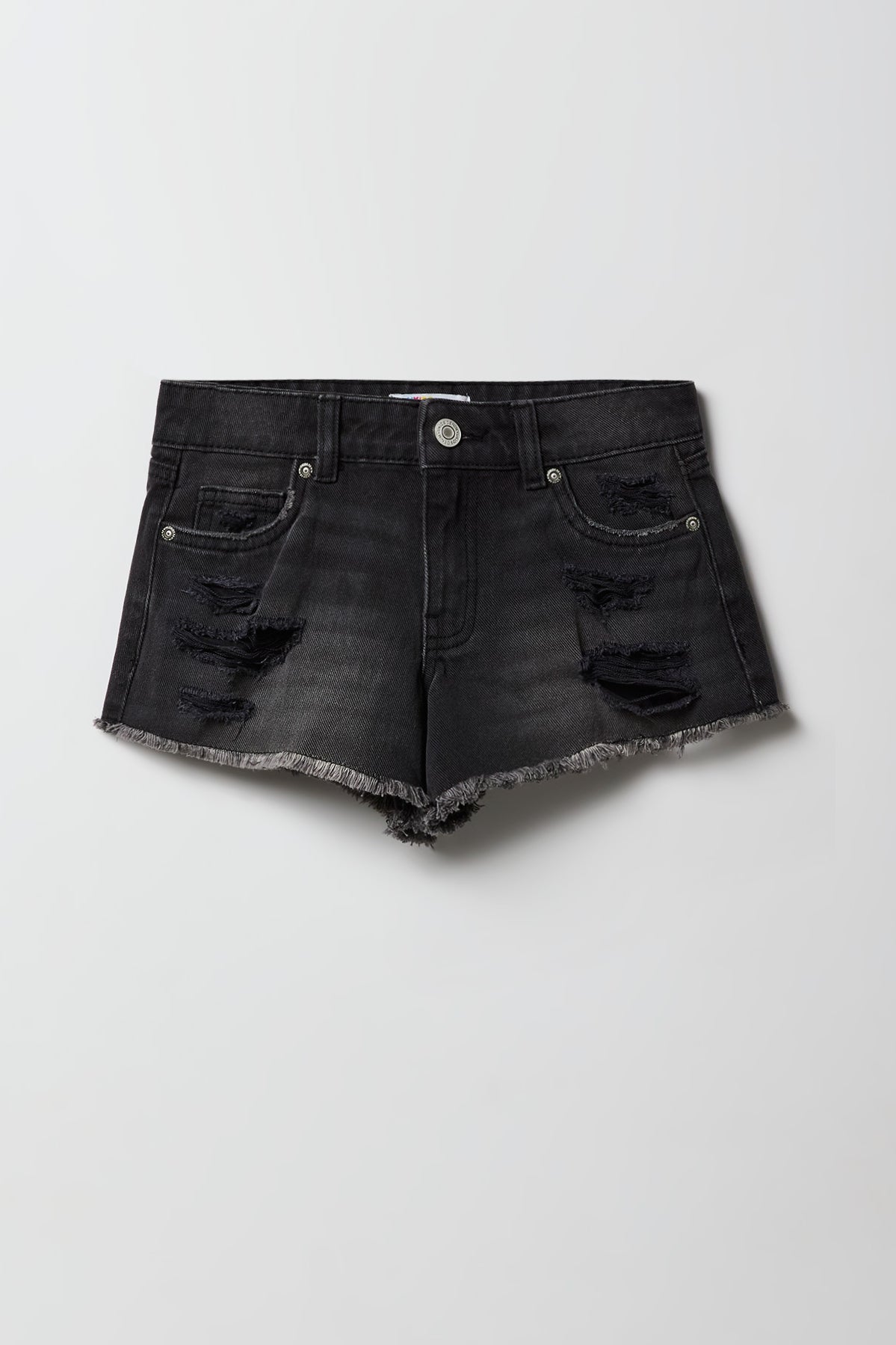 Short de plage en denim déchiré à taille basse pour filles
