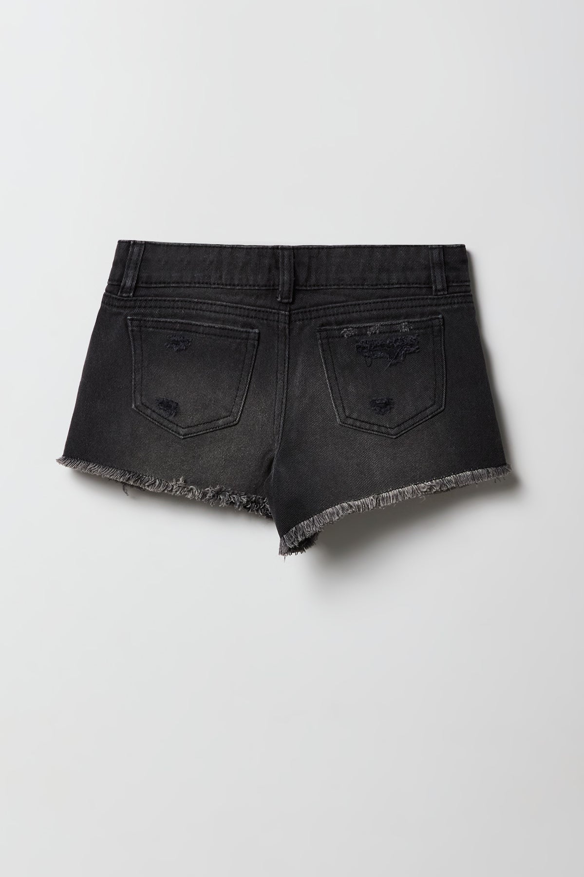 Vue alternative 2. Short de plage en denim déchiré à taille basse pour filles