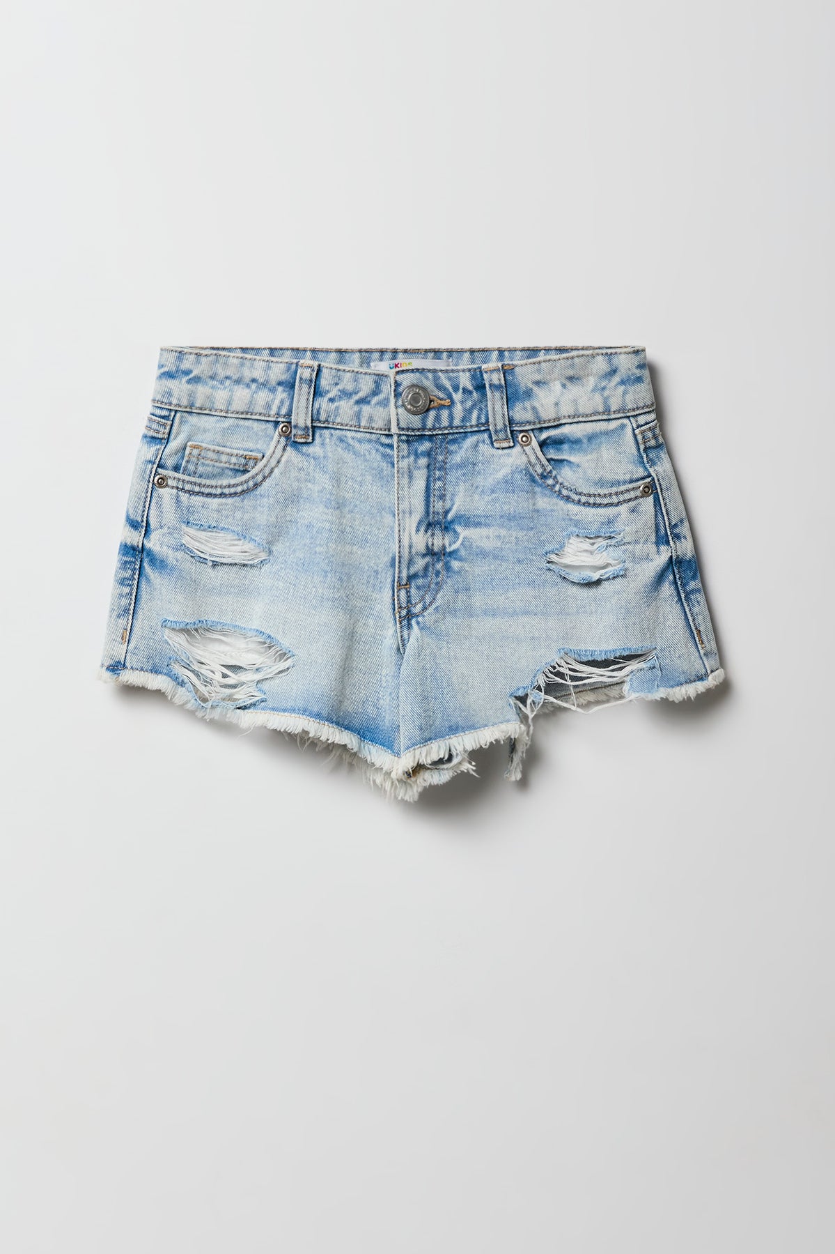 Short de plage en denim déchiré à taille basse pour filles