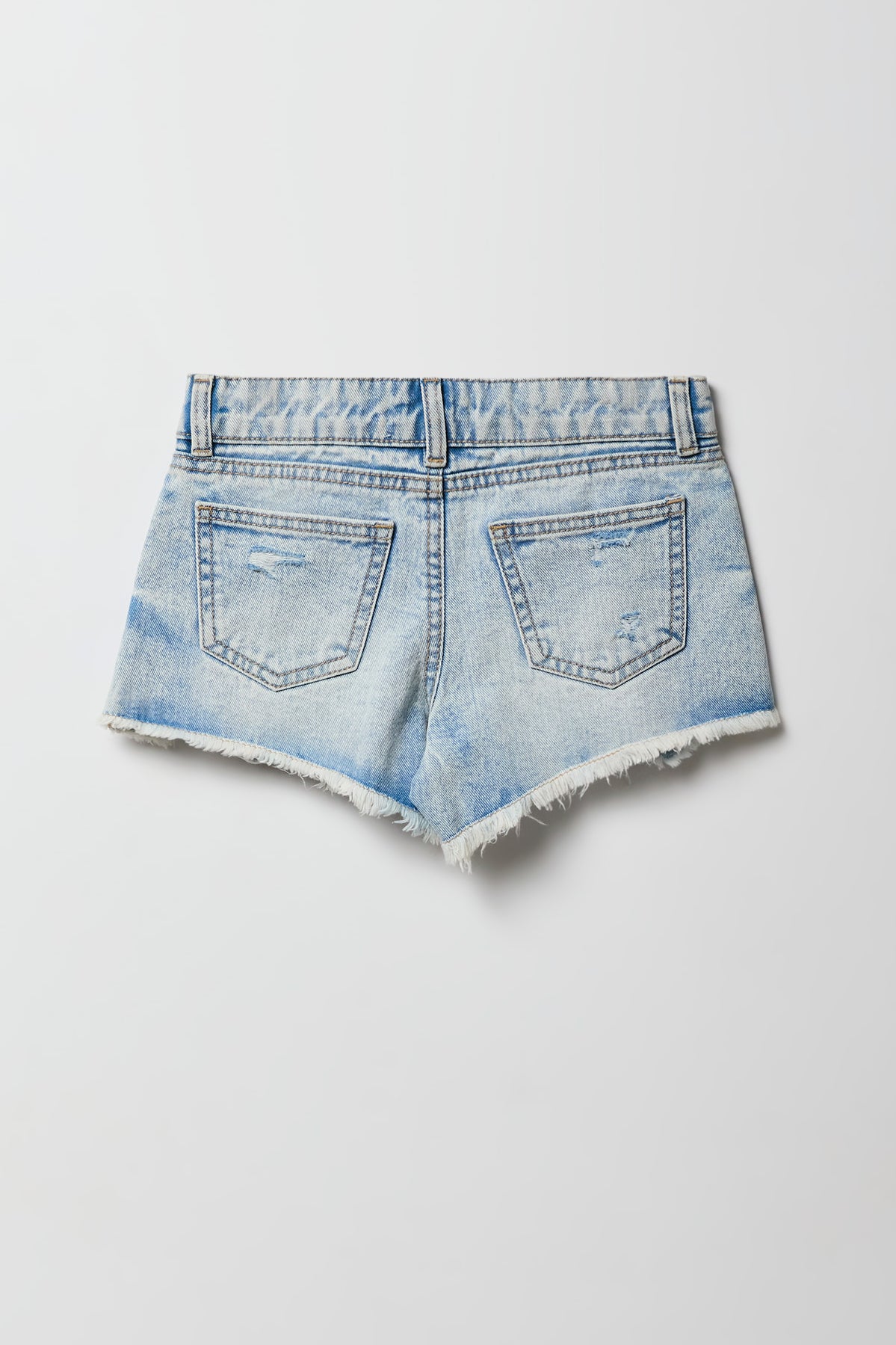 Vue alternative 2. Short de plage en denim déchiré à taille basse pour filles