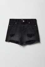 Short en denim baggy à taille basse et effet d'usure pouir filles