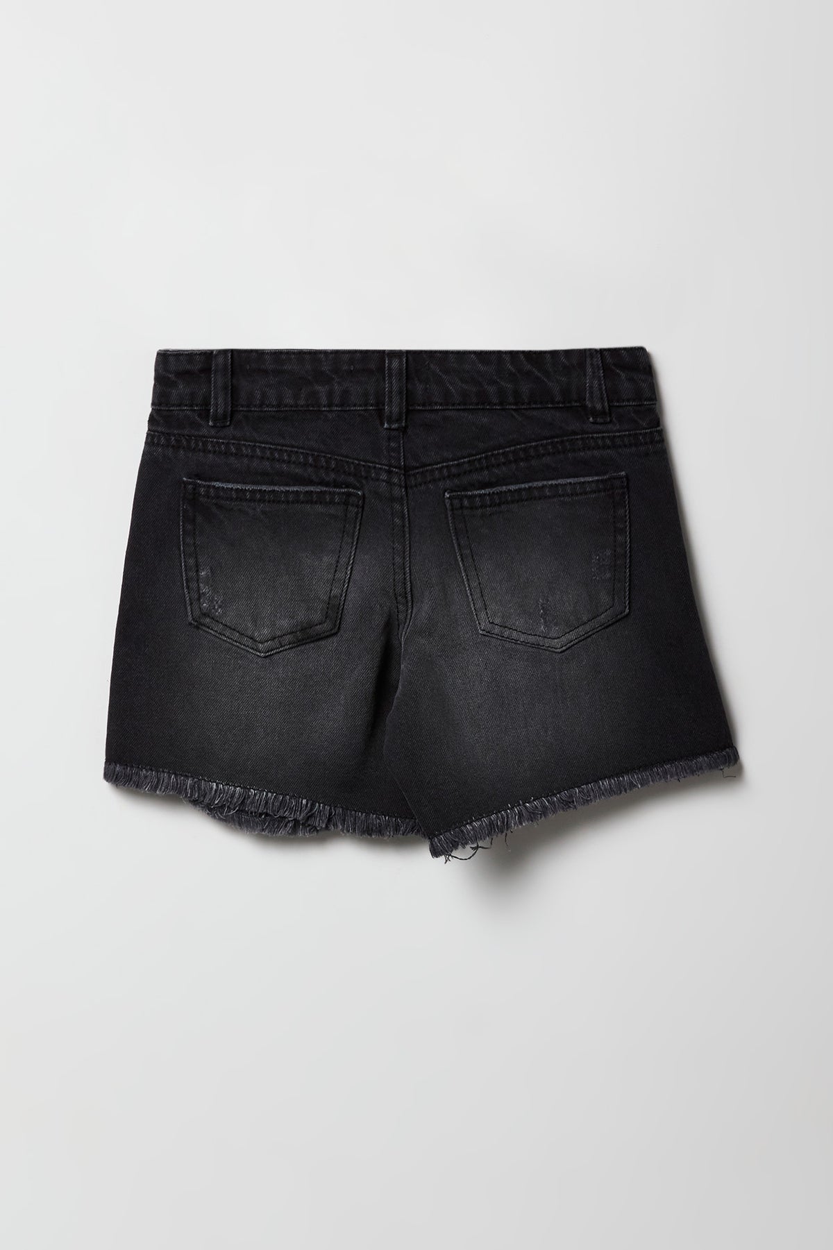 Vue alternative 2. Short en denim baggy à taille basse et effet d'usure pouir filles