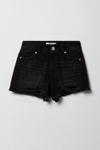 Girls Ripped High-Rise Denim Short