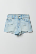 Girls Ripped High-Rise Denim Short