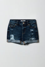 Girls Ripped Mid Rise Denim Shortie