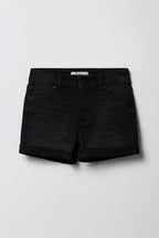 Short en denim à taille montante pour fille