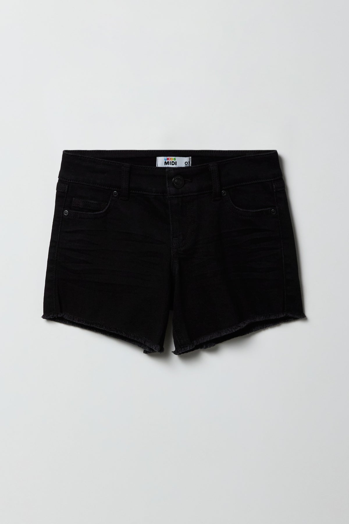 Short midi en denim à taille basse pour fille