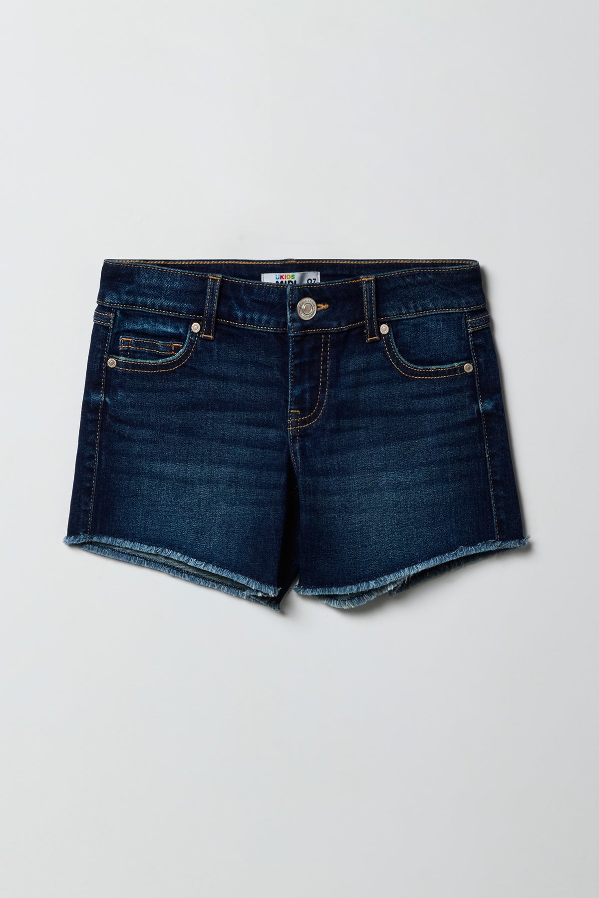 Short midi en denim à taille basse pour fille