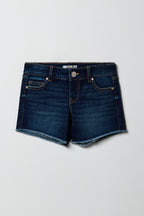 Short midi en denim à taille basse pour fille