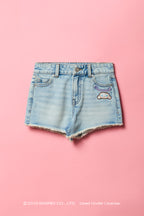 Short en denim à taille haute à broderie Cinnamoroll™ pour filles