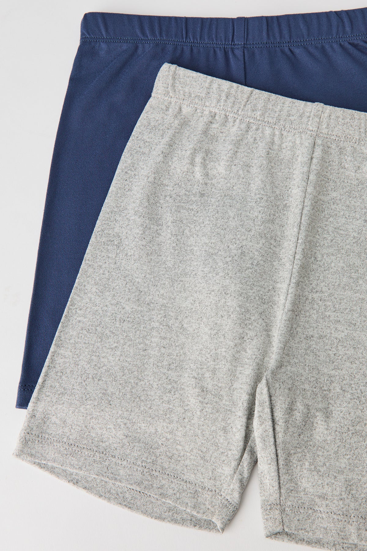 Girls Soft Biker Shorties 4"(2 Pack) - Heather Grey