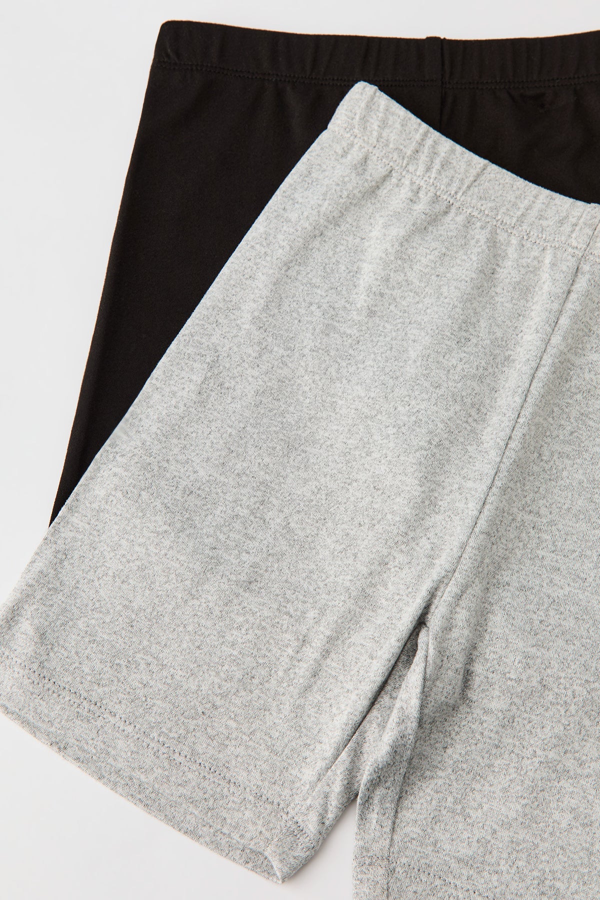 Girls Soft Biker Shorties (2 Pack) - Heather Grey