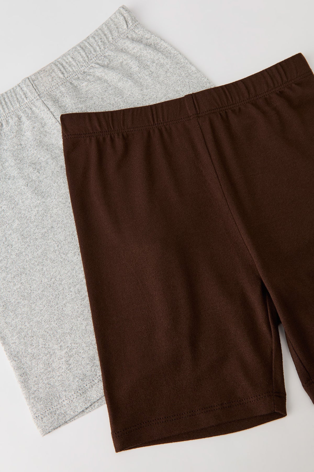 Girls Soft Biker Shorties (2 Pack) - Brown