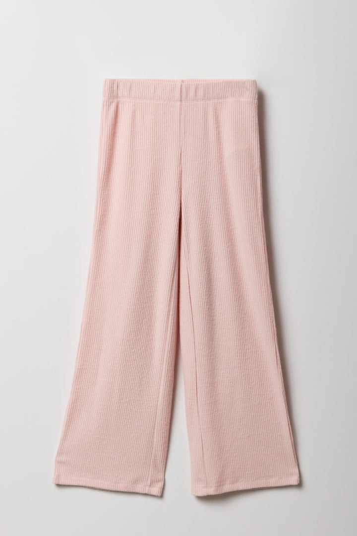 Girls Ribbed Wide Leg Pant