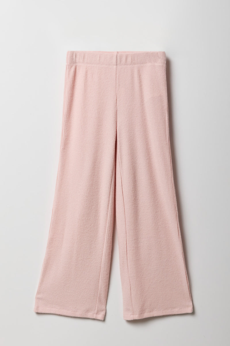 Girls Ribbed Wide Leg Pant