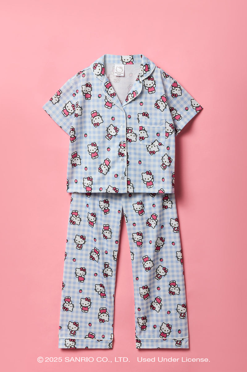 Ensemble pyjama avec haut boutonné à imprimé Hello Kitty® et pantalon pour fille