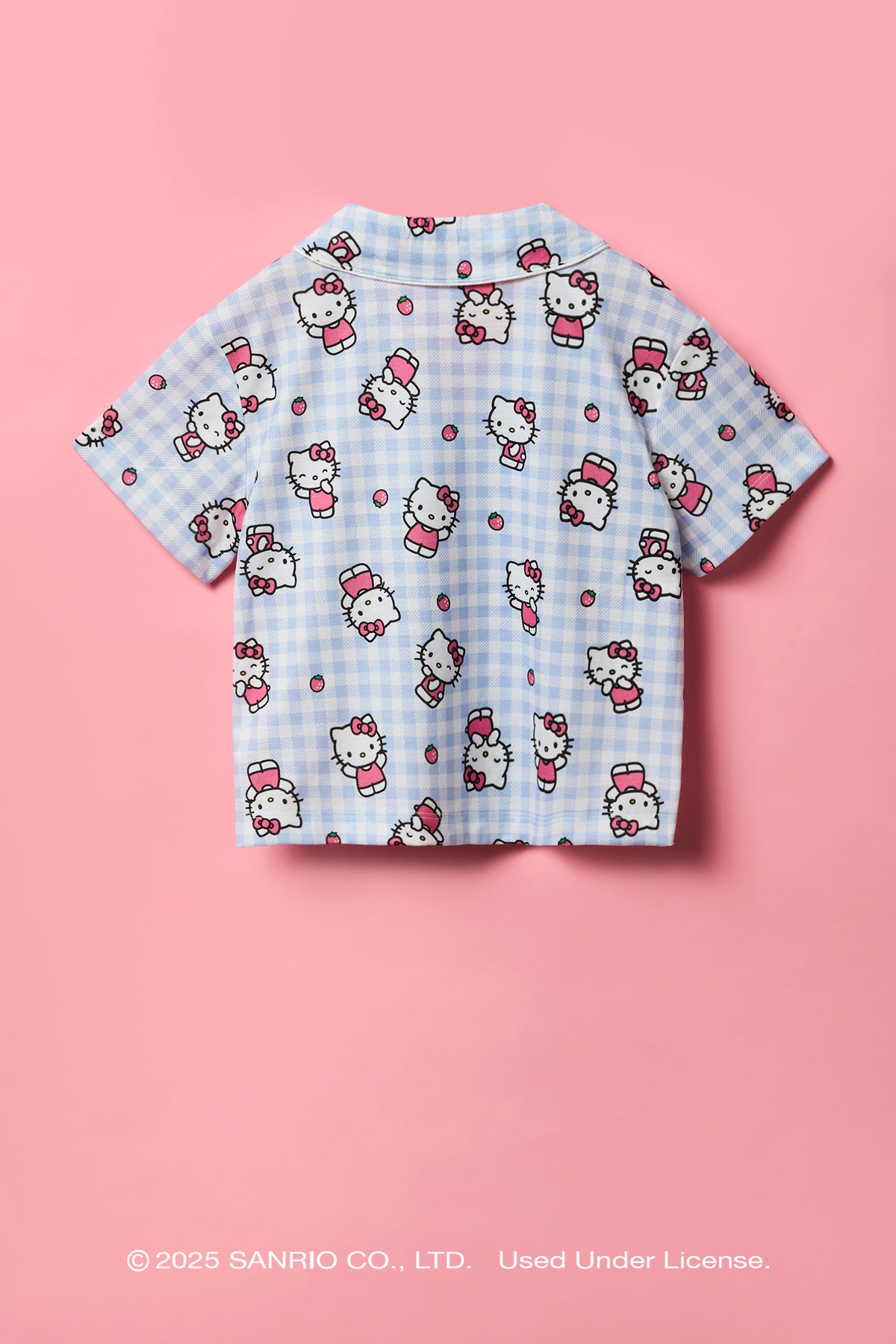 Alt View 3. Hello Kitty® Girls Button-Up Top & Pant Pajama Set - Blue